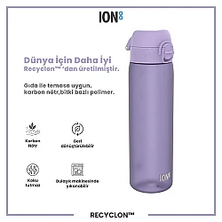 ION8 Geri Dönüştürülmüş Plastik Sızdırmaz İnce Suluk 500 Ml - Recyclon Açık Mor - 2