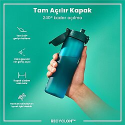 ION8 Geri Dönüştürülmüş Plastik Sızdırmaz İnce Suluk (500 ml) - Recyclon Deniz Mavisi - 5