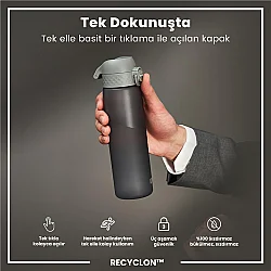 ION8 Geri Dönüştürülmüş Plastik Sızdırmaz İnce Suluk (500 ml) - Recyclon Gri - 2