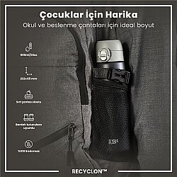 ION8 Geri Dönüştürülmüş Plastik Sızdırmaz İnce Suluk (500 ml) - Recyclon Gri - 6