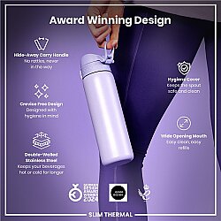 ION8 Sızdırmaz İnce Su Termosu ( 500 ml )- Açık Mor - 6