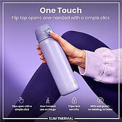 ION8 Sızdırmaz İnce Su Termosu ( 500 ml )- Açık Mor - 3