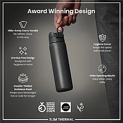 ION8 Sızdırmaz İnce Su Termosu (500 ml )- Gri - 4