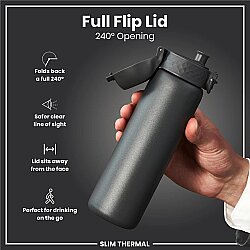 ION8 Sızdırmaz İnce Su Termosu (500 ml )- Gri - 6