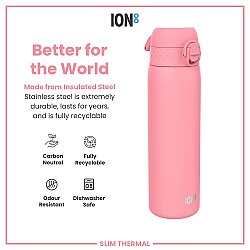 ION8 Sızdırmaz İnce Su Termosu ( 500 ml )- Gül Pembesi - 5