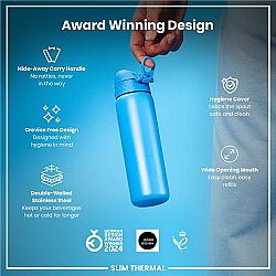 ION8 Sızdırmaz İnce Su Termosu (500 ml )- Mavi - 2