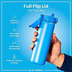ION8 Sızdırmaz İnce Su Termosu (500 ml )- Mavi - 5