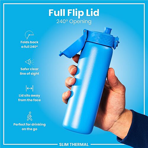 ION8 Sızdırmaz İnce Su Termosu (500 ml )- Mavi - 5
