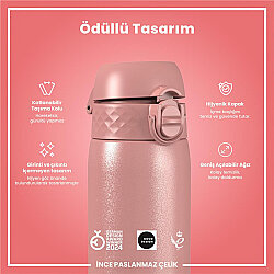 ION8 Sızdırmaz Paslanmaz Çelik İnce Suluk (600 ml) - Gül Pembe - 2