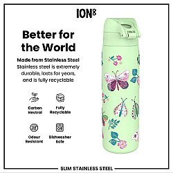 ION8 Sızdırmaz Paslanmaz Çelik İnce Suluk (600 ml) - Vahşi Kelebek - 5