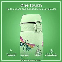 ION8 Sızdırmaz Paslanmaz Çelik İnce Suluk (600 ml) - Vahşi Kelebek - 3