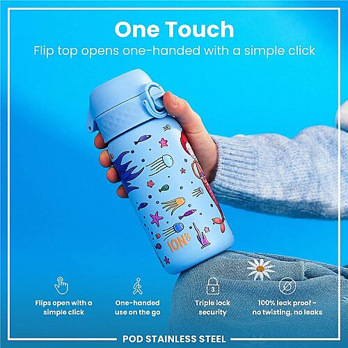 ION8 Paslanmaz Çelik Sızdırmaz Çocuk Suluğu (400 ml) - Deniz Kızları - 3