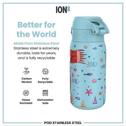 ION8 Paslanmaz Çelik Sızdırmaz Çocuk Suluğu (400 ml) - Deniz Kızları - 5