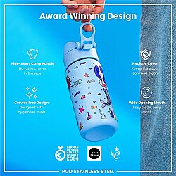 ION8 Paslanmaz Çelik Sızdırmaz Çocuk Suluğu (400 ml) - Deniz Kızları - 6