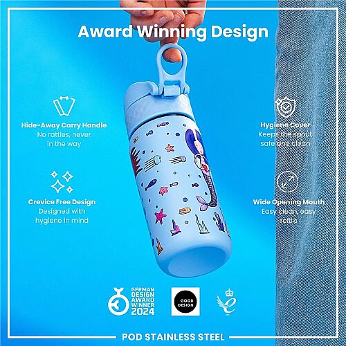 ION8 Paslanmaz Çelik Sızdırmaz Çocuk Suluğu (400 ml) - Deniz Kızları - 6