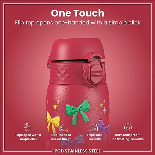 ION8 Paslanmaz Çelik Sızdırmaz Çocuk Suluğu (400 ml) - Fiyonklar - 3