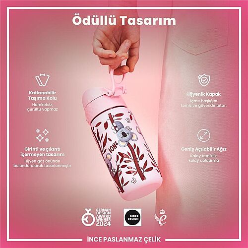 ION8 Paslanmaz Çelik Sızdırmaz Çocuk Suluğu (400 ml) - Koala - 2