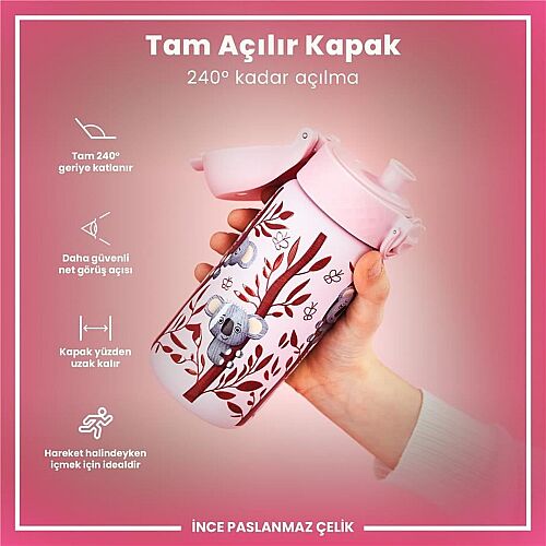 ION8 Paslanmaz Çelik Sızdırmaz Çocuk Suluğu (400 ml) - Koala - 5