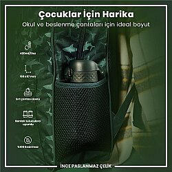 ION8 Paslanmaz Çelik Sızdırmaz Çocuk Suluğu (400 ml) - Koyu Yeşil - 6