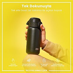 ION8 Paslanmaz Çelik Sızdırmaz Çocuk Suluğu 400 Ml - Siyah - 4