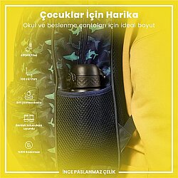 ION8 Paslanmaz Çelik Sızdırmaz Çocuk Suluğu 400 Ml - Siyah - 6
