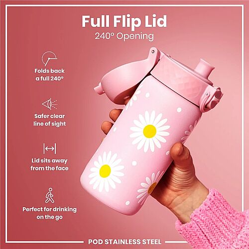 ION8 Paslanmaz Çelik Sızdırmaz Çocuk Suluğu (400 ml) - Papatyalar - 4