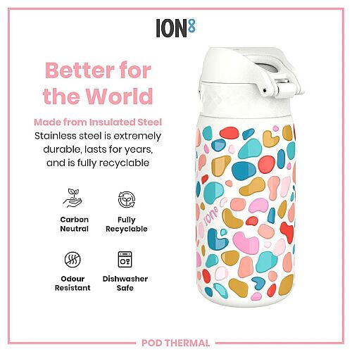 ION8 Sızdırmaz Çocuk Su Termosu (320 ml) - Boya Lekesi - 6
