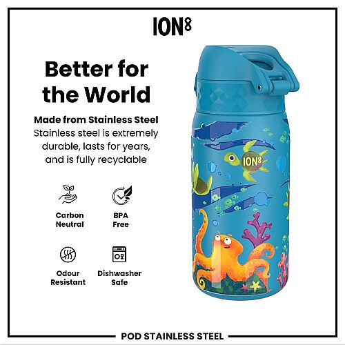 ION8 Sızdırmaz Çocuk Su Termosu (320 ml) - Deniz Kaplumbağaları - 5