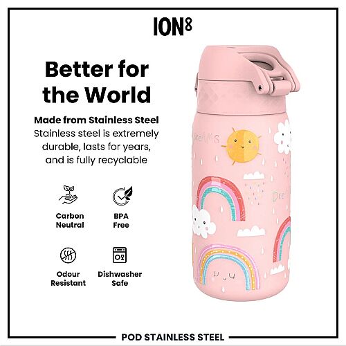 ION8 Sızdırmaz Çocuk Su Termosu (320 ml) - Gökkuşağı - 5