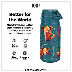 ION8 Sızdırmaz Çocuk Su Termosu (320 ml) - Kırmızı Pandalar - 5