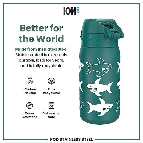 ION8 Sızdırmaz Çocuk Su Termosu (320 ml) - Köpekbalığı - 5