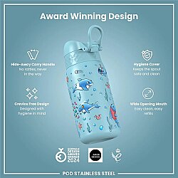 ION8 Sızdırmaz Çocuk Su Termosu 320 Ml - Köpekbalıkları - 6