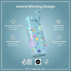 ION8 Sızdırmaz Çocuk Su Termosu (320 ml) - Mavi Unicorn - 6