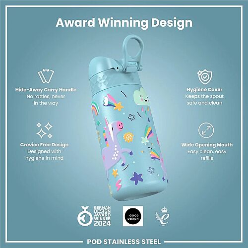 ION8 Sızdırmaz Çocuk Su Termosu (320 ml) - Mavi Unicorn - 6