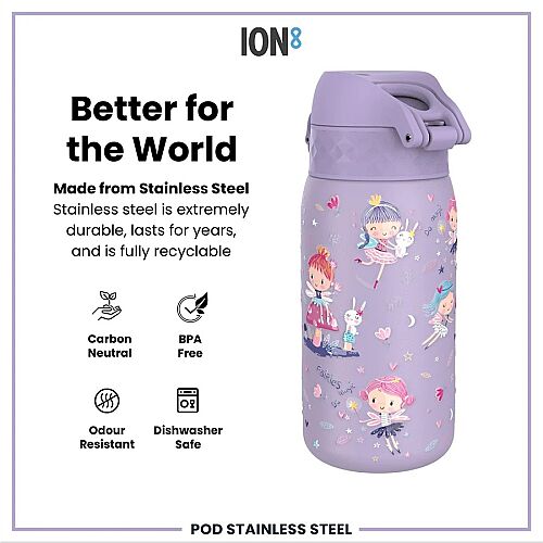 ION8 Sızdırmaz Çocuk Su Termosu 320 Ml - Periler - 5