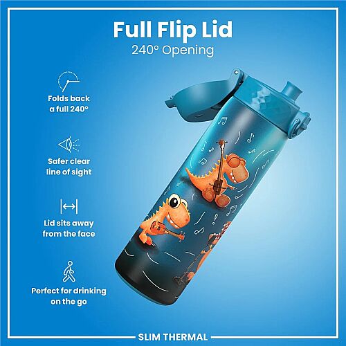 ION8 Sızdırmaz İnce Su Termosu (500 ml) - Dinozor Grubu - 3
