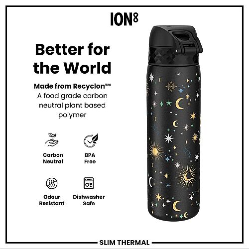 ION8 Sızdırmaz İnce Su Termosu (500 ml )- Gökyüzü - 5