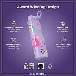 ION8 Sızdırmaz İnce Mor Su Termosu (500 ml) - Unicorn - 6