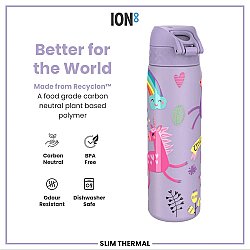 ION8 Sızdırmaz İnce Mor Su Termosu (500 ml) - Unicorn - 5