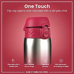 ION8 Sızdırmaz Paslanmaz Çelik İnce Suluk ( 600 ml )- Fuşya - 3
