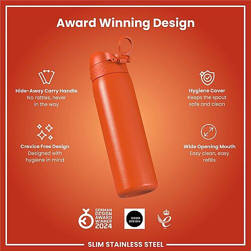 ION8 Sızdırmaz Paslanmaz Çelik İnce Suluk (600 ml) - Turuncu - 6