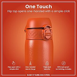 ION8 Sızdırmaz Paslanmaz Çelik İnce Suluk (600 ml) - Turuncu - 3