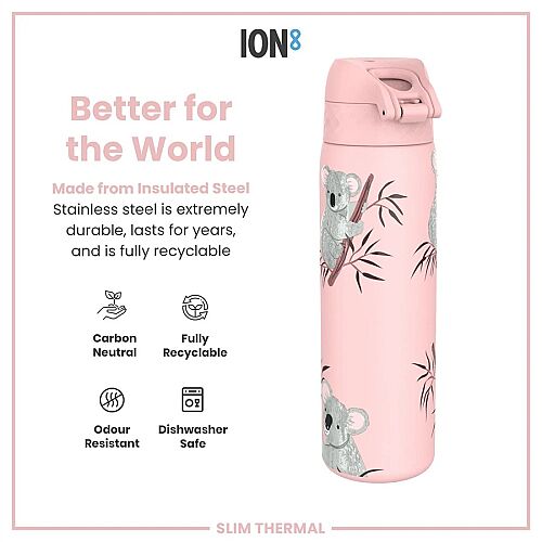 ION8 Sızdırmaz İnce Su Termosu (500 ml) - Koala - 5