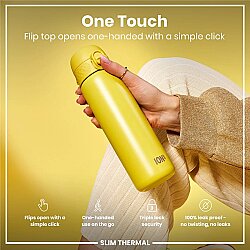 ION8 Sızdırmaz İnce Su Termosu (500 ml )- Sarı - 3