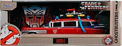 Jada Toys Transformers X Ghostbusters ECTO-1 Die-Cast Metal Model Araba, 1:24 Ölçek, Kırmızı-Beyaz A - 6