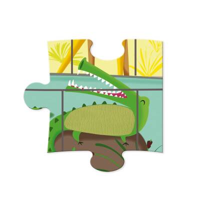 Janod 20 Parça Dokun Hisset Puzzle - Hayvanat Bahçesi j02774 - 6