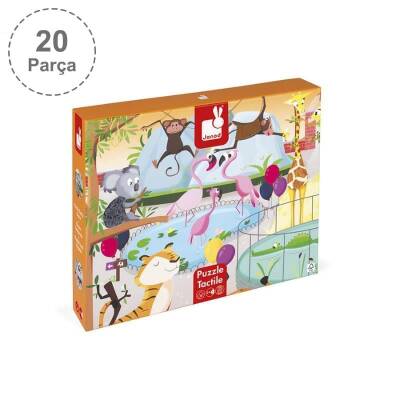 Janod 20 Parça Dokun Hisset Puzzle - Hayvanat Bahçesi j02774 - 1