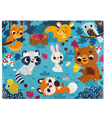 Janod 20 Parça Dokun Hisset Puzzle - Hayvanlar J02685 - 1