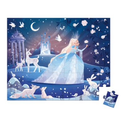 Janod 54 Parça Çantalı Puzzle - Karlar Kraliçesi J02665 - 3