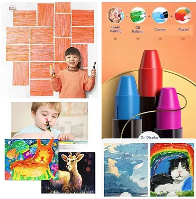 Jarmelo İpeksi Dokulu Yıkanabilir Boya Kalemleri - 12 Renk Ja90435 - 6